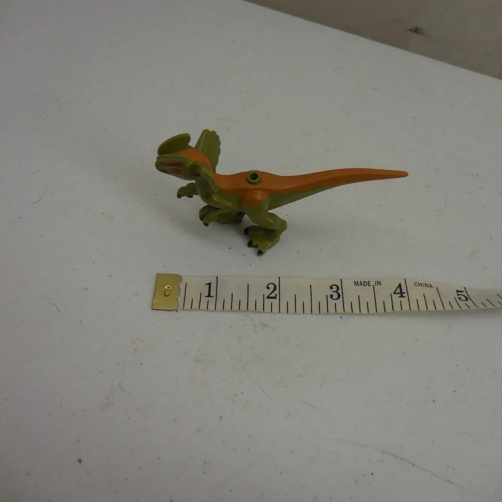 LEGO Jurassic World‎ Dilophosaurus Dinosaur Figure Green Orange Small 3.5 Inch